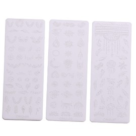 Gatuida 3pcs Nail Art Stamping Plates DIY Manicure Templates for Women Unique Designs for Festive Nail Decoration Easy to Use
