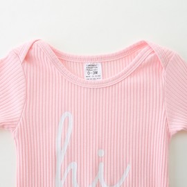 Newborn Baby Girl Romper Ribbed Jumpsuit Gloves and Hat 3 Pack Baby Footless Clothes 0-3 Months Dark Pink