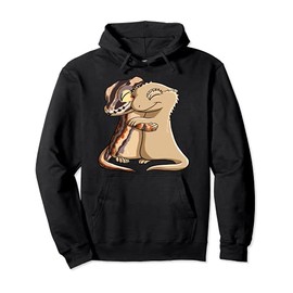 Reptile Gargoyle Gecko Hugging Crested Gecko Pullover Hoodie