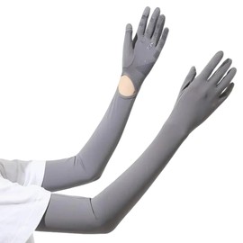 [BLOOPIC] アームカバー 腕カバー uvカット UPF50+ 日焼け対策 日焼け防止 紫外線対策 冷感 防虫加工 吸汗速乾 通気性 屋外作業用 バレーボール スポーツ 転車 通勤通学 運転用 男女兼用（ダークグレー）