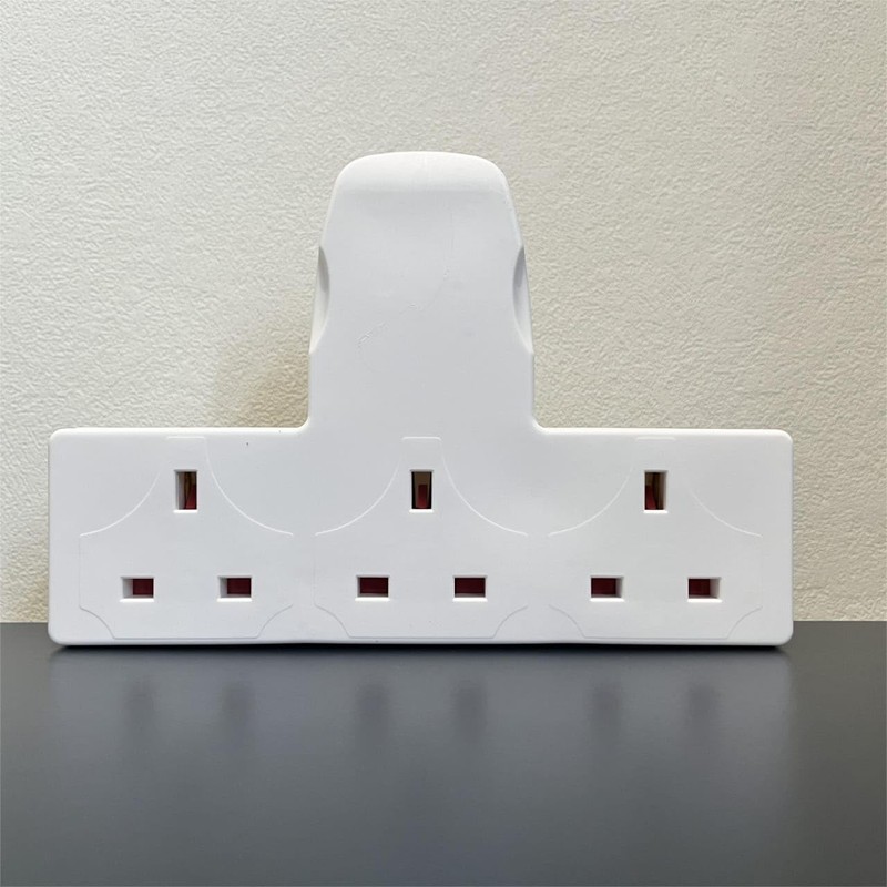 Plug Adapter,3 Way Plug Adapter UK Surge Protector Socket Adapter