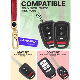 for Mazda CX5 Key Fob Cover and Leather Keychain - TPU Key Case for Mazda 3, 6, CX-5, CX-9, CX-30, CX-50, CX-70 - 2019-2024 Keyfob Cover Compatible with WAZSKE11D0 - Red and Gold