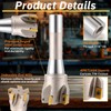 Duraaamo R8 Shank Indexable End Mill 2'' Diameter by 6-1/8''