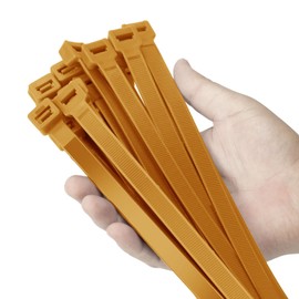 Armpow 12 inch Gold Zip Ties Heavy Duty 100 PCS, 250 LBS Ultra Exclusive Strong Plastic Wire Ties, Large Cable Ties Extra Long Tie Wraps, Indoor and Outdoor UV Resistant