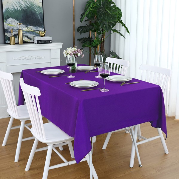 FOLINS&HOME Purple Square Tablecloth 60 x 60 Wrinkle Free Waterproof