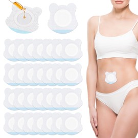 30pcs Castor Oil Pack Wrap for Belly Button, Castor Oil Pack Wrap Castor Oil Patches Castor Oil Spunlace Cloth Castor Oil Pads, Castor Oil Accessories Oil Not Included (Tiger-Shape)