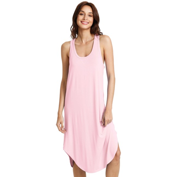 WiWi Womens Soft Pajamas Sleeveless Racerback Nightgown Full Slips Sleepshirts