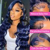 Ombre Blue Lace Front Wigs Human Hair Body Wave 1B/Blue