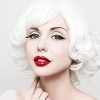 Stfantasy Peluca Blanco Rizado Con Fleco Stfantasy