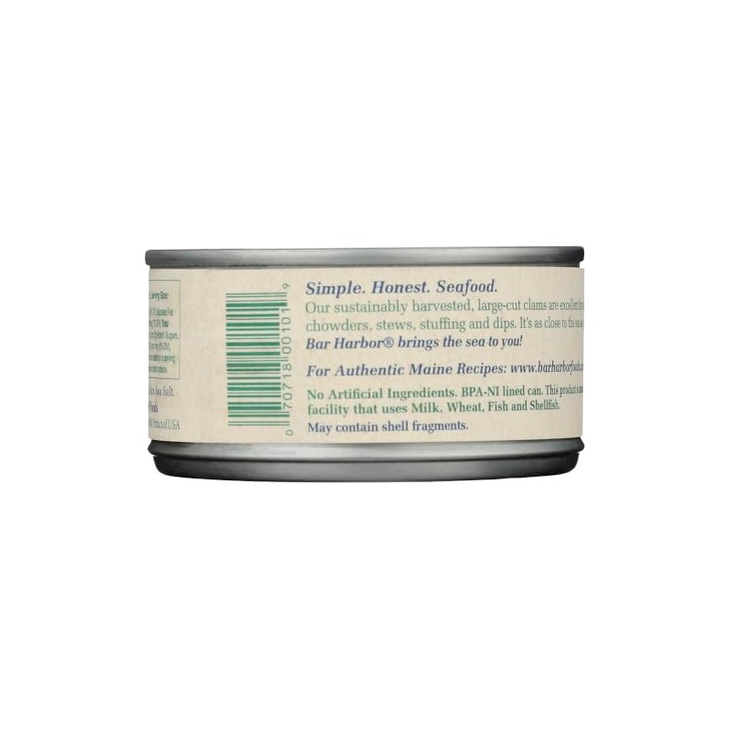 Bar Harbor All Natural Chopped Clams, Cans, 6.5 oz, 6