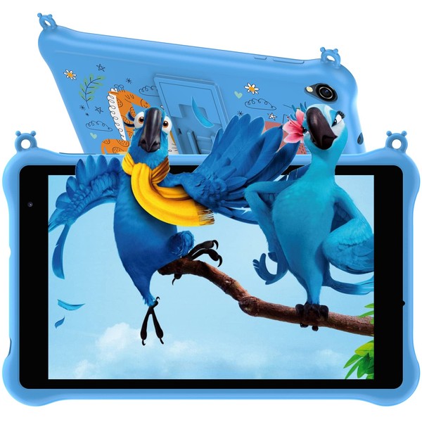 Blackview Tab5 Kids Tablet 8 inch, Android 12 Tablet for Kids, 5GB+64GB/ 1TB TF, 5580mAh, HD+ IPS Screen Kids Tablets with Parental Control Mode, Bluetooth, Google Play, WIFI, Kid-Proof Case - Blue