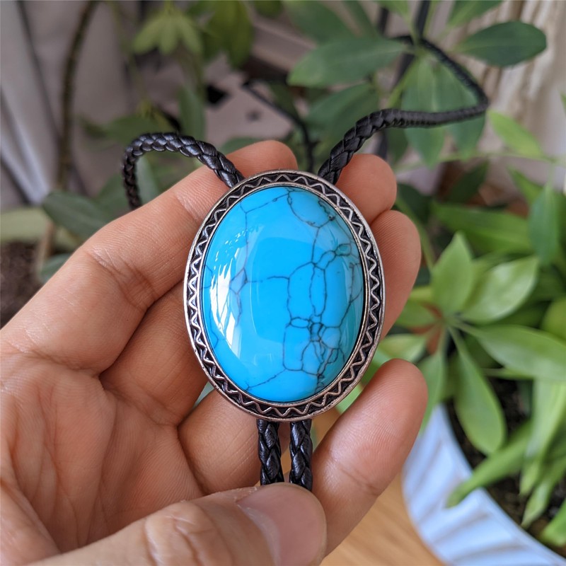 Himongoo - Corbata de granito de ágata de jade turquesa
