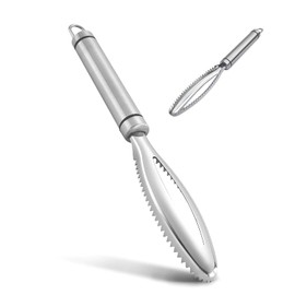 sinzau Fish Scaler, 304 Stainless Steel Professional Fish Scraper, Kitchen Aid Fish Scaler Scraper, Fish Scaler