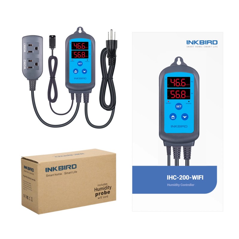 Inkbird Humidity Controller Digital Wifi Humidistat 110V Fan Humid App