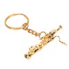 Mini Bassoon Shape Key Chain Adorable Brass Key Ring Pendant