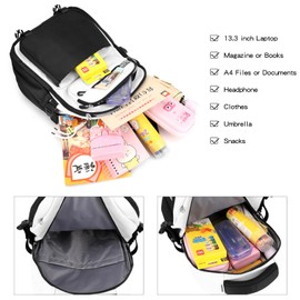 JANSBEN School Backpack Boys Girls Teenager School Bag Waterproof Backpack Women Men School Bag Laptop Bag Backpack Nylon (30L), Brown-31