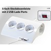 revolt Power Strip with USB: 5-Way Table Power Strip with
