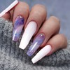 Bufenia Coffin False Nails Wavy Line Long Press Nails Glitter
