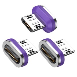 VAFOTON 24Pin Micro USB Magnetic Head (3Pcs), Compatible 24Pins Straight USB C Magnet Adapter/Compatible 24Pins 90 Grad USB C Magnet Adapter