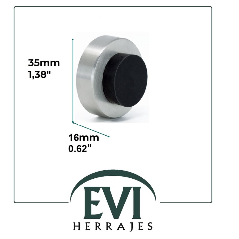 EVI | Wall Mounted Doorstop | 0.7'' x 1.37'' |