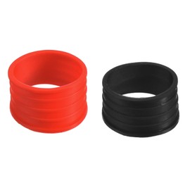 PATIKIL Badminton Racket Handle Grip Ring, 4 Pack Racquet Fix Ring Grip Band Rubber Ring Non-Slip Absorbent Overgrip in Place, Black/Red