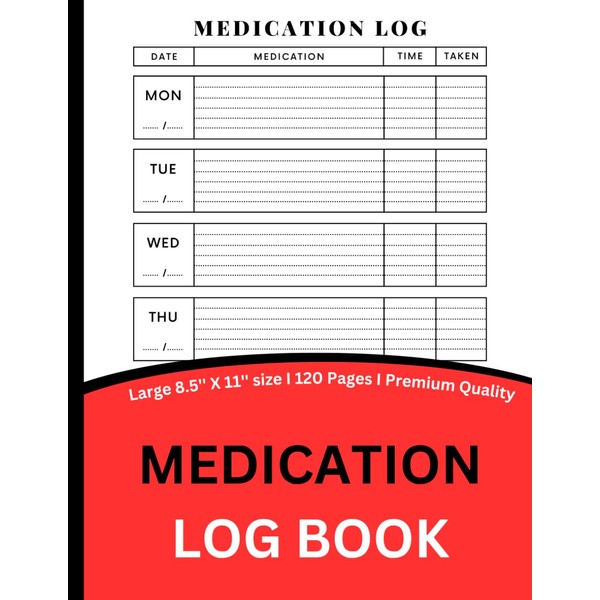 Medication check Log Book: Simple Personal Medication, Daily Vitamins &