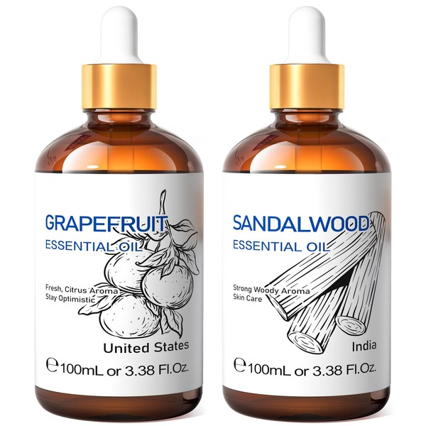 HIQILI HIQILI Grapefruit Essential Oil and Sandalwood Essential Oil, 100%