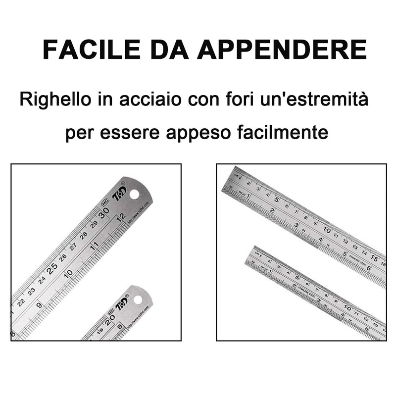 Stainless Steel Ruler Double Sided Metal Scale Professional Measuring Tool