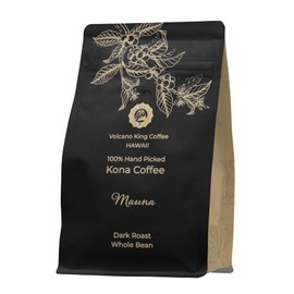 Hawaiian Kona Coffee Whole Bean, Single Origin, Fancy Grade, Dark Roast, 100% Hand Picked from Our Coffee Estate in Hawaii(Mauna, 7 oz)
