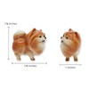 WitnyStore Tiny 1¾" Brown Standing Pomeranian Pom Dwarf Spitz Dog