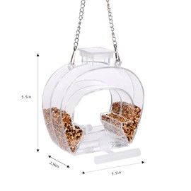 SUQ I OME Wild Clear Window House Bird Feeders for Viewing,with Strong Suction Cups, Mounted, Acrylic See Through for Cardinals, Blue Jays, Finches