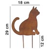 B2S BACK2SEASON Metal Stake Cat Rust Look Lawn Stake Garden