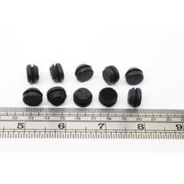 New Millennium Entertainment, LLC Black SBR Rubber Push-in Bumper - 1/2" Diameter, 1/8" Height, Fits 3/8" Panel Hole, 6 Pack