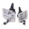 Trailer Door Latch T Handle with 2‑Key Stainless Steel Chrome
