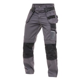 FASHIO FF Mens Cordura Safety Trouser Utility Cargo Knee Reinforced Knees Pad Tactical Heavy Duty Construction Pants S4 Gray W36-L30