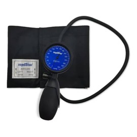 MEDSTAR | Baumanómetro Aneroide Platinum Tipo Palma para Adulto FULL COLOR (Negro)