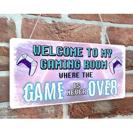 Beenanas Welcome to My Gaming Room Gamer Door Sign Plaque