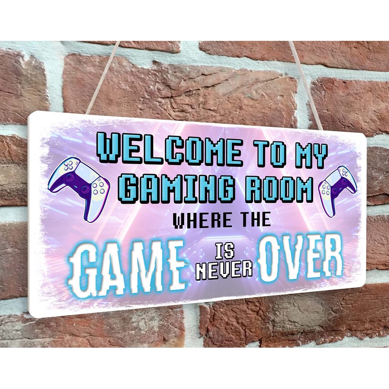 Beenanas Welcome to My Gaming Room Gamer Door Sign Plaque