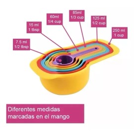 RIVERSOFY Tazas Cucharas Medidoras Fondant Cocina Reposteria 6pz