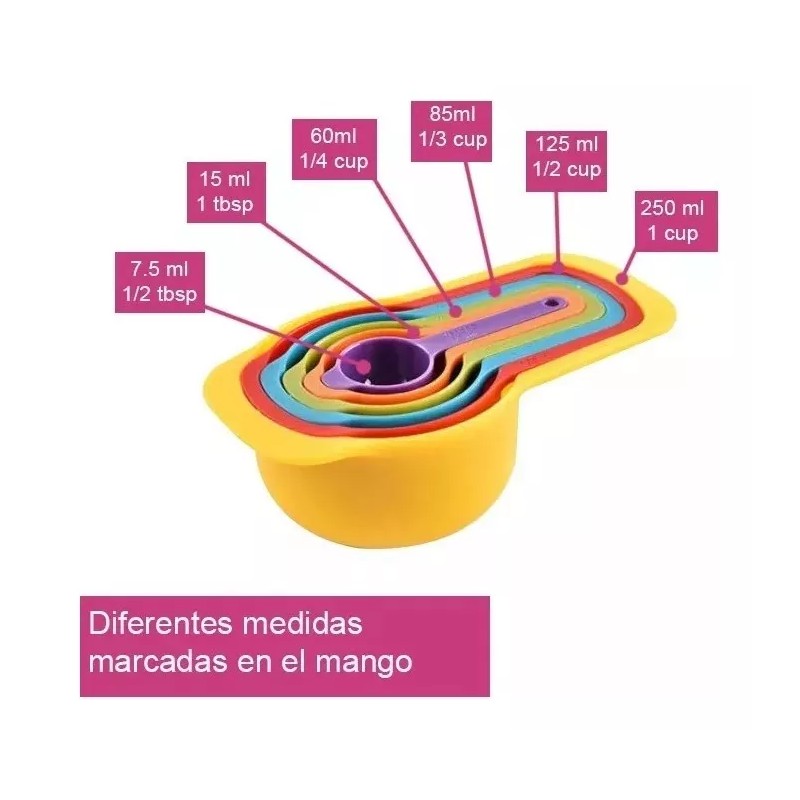 RIVERSOFY Tazas Cucharas Medidoras Fondant Cocina Reposteria 6pz