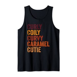 Curly, Coily Curvy Caramel Cutie Natural Hair Afro Melanin Tank Top