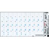 DVORAK STICKY LABELS for KEYBOARD with BLUE LETTERING TRANSPARENT BACKGROUND