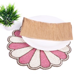 Tapete de mesa con abalorio, tapete de mesa de centro, tapete de colocación para mesa de comedor con abalorio, manteles individuales redondos con abalorio, manteles individuales con abalorio para mesa