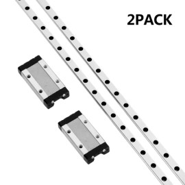 Generic 2팩 3D 프린터 및 CNC 기계용 2pcs MGN9H 선형 베어링 슬라이딩 캐리지 블록이 있는 200mm 레일 가이드 [MGN9-H] [250mm/9.84inch] 2-Pack 200mm Rail Guide with 2pcs MGN9H Linear Bearing Sliding Carriage Block for 3D Printer and CNC Machine [MGN9-H] [250mm/9.84inch]