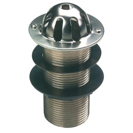 TC Chrome Domed Top Urinal Waste 1 1/4" 32mm Unslotted Solid Tail Brass Body