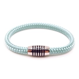 Bracelet "Bright Mint" made of colour-intensive paracord sailing rope with black enamelled stainless steel magnetic clasp., Nylon