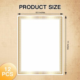 DUGUTUL Embossed Gold Foil Certificate Paper 8.5 x 11 Inches, 80 lb Thick Blank Award Certificates for Appreciation, Honor Roll & Recognition, 12-Pack, Laser/Inkjet Compatible