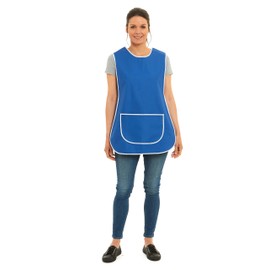 ER Direct Womens Home Work Kitchen Catering Cleaning Bar Plus Size Plain Coloured Large Pocket Side Fastening Tabard Apron (Royal Blue, XXL)