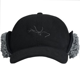 EDTREK Windproof and Waterproof Winter Hat with Sherpa Lined Ear Flap - Ultra Performance Blaze Orange and Camo Hunting Hat (as1, Alpha, x_l, Black)