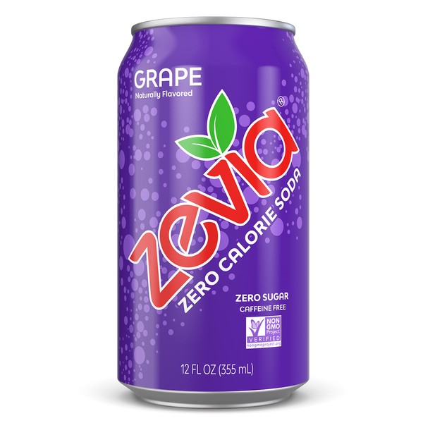 Zevia All Natural Soda, Grape,12 Fl Oz (Pack of 24)